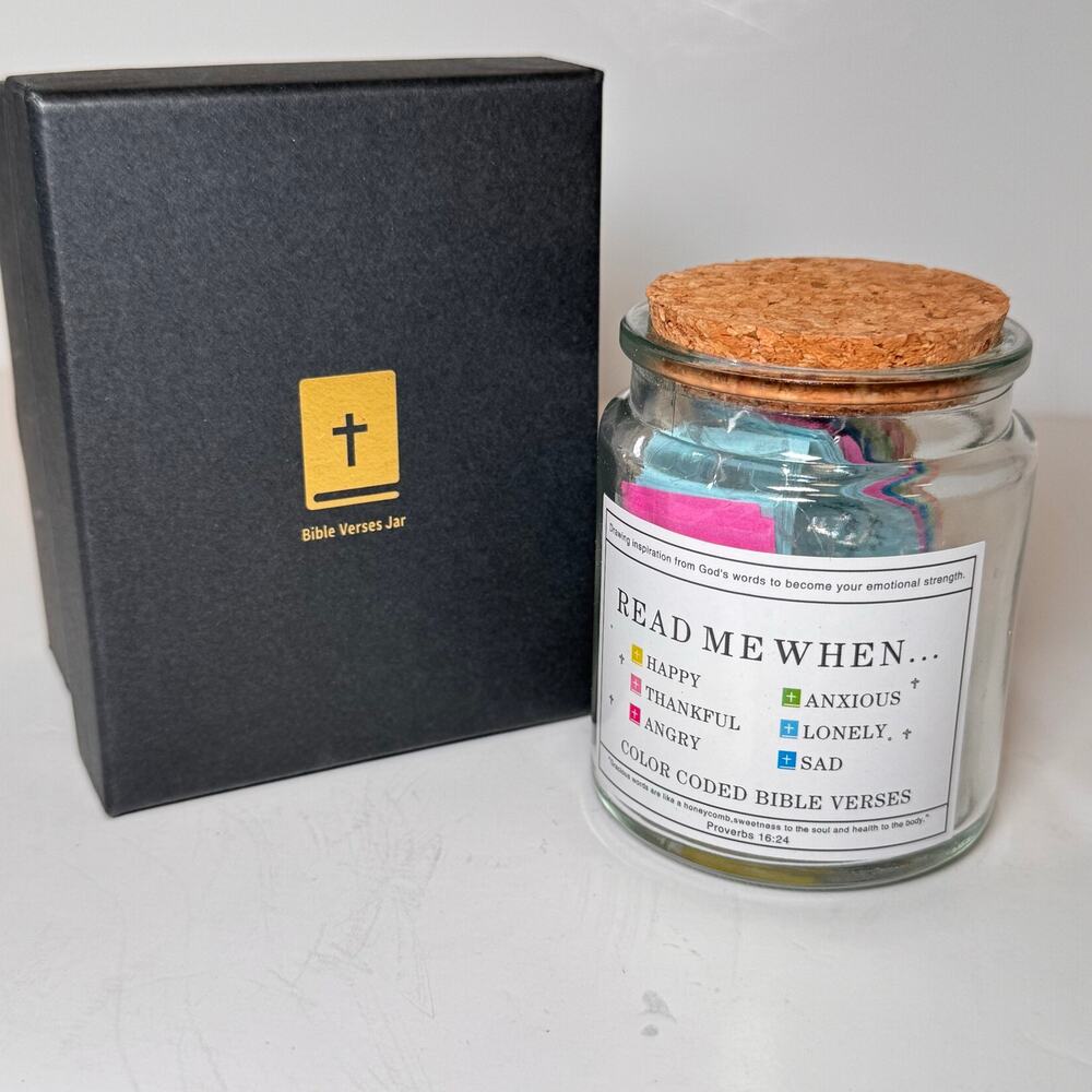 Color Coded Bible Verses Jar "Read Me When . Daily Scripture Gift Box Set